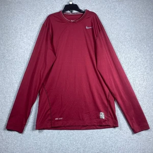 Camisa ajustada Nike Pro Combat para hombre manga larga pequeña borgoña Dri-FIT - Imagen 1 de 9