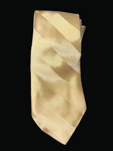 Gelbgold gestreifte Seidenkrawatte mit bunten Tupfen Akzent T01 G - Bild 1 von 2