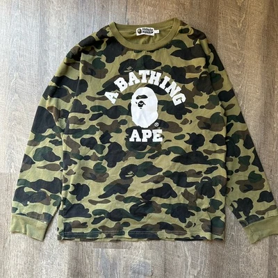Camisa Manga Larga BAPE GREEN 1er CAMO Auténtica Firma Talla Grande Proxeneta EXCELENTE+++ Foto 1 de 4