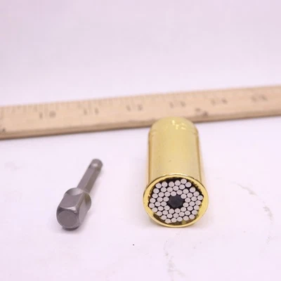 Universal Ratchet Socket Set with Wrench Power Drill Adapter Gold 1/4-3/4" - Image 1 of 4