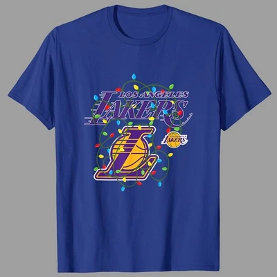 Camiseta de baloncesto de la NBA con luces de Navidad de Los Angeles Lakers - Multicolor, S-5XL Foto 1 de 4