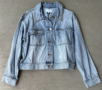 Chaqueta vaquera Current/Elliott para mujer Sammy Trettin con tachuelas botones delanteros talla 4 Foto 1 de 4