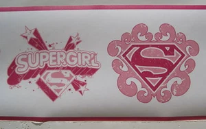 SUPERGIRL LOGOS SUPERHERO DC COMICS Wall Border 6 " - Picture 1 of 2