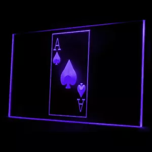 130030 Ace Spade Poker Casino King Lucky Display LED Light Neon Sign - Picture 1 of 7