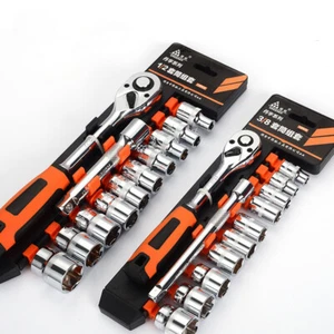 12pc 29pc 1/2'' 1/4'' 3/8'' Metric Socket Ratchet Wrench Chrome Vanadium Set - Picture 1 of 14