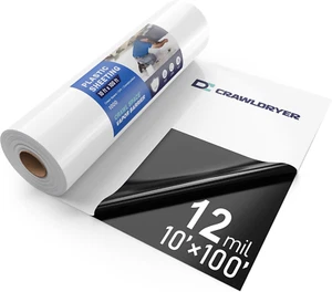 Crawl Space Vapor Barrier - 12 Mil (10' X 100'), Heavy Duty Plastic Sheeting, Co - Picture 1 of 7
