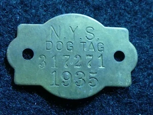 NY State DOG TAG, 1935 - Picture 1 of 2