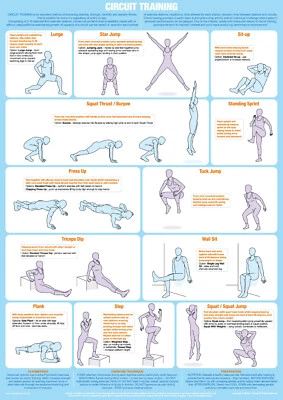 Circuit Training | Exercise Poster | Fitness Training Chart | Gym Poster - Image 1 of 4