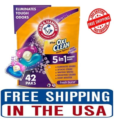 ARM HAMMER Plus OxiClean Odor Blasters 5-in-1 Laundry Detergent Fresh Burst 42ct