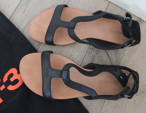 YOHJI YAMAMOTO Y 3 Adidas Sandali IN Pelle Tgl 7 D 40 Top M.Sacchetto Nero