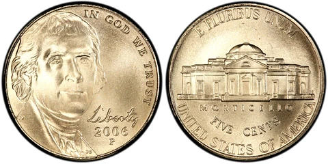 2006 P D S   SATIN FINISH  Return To Monticello   NICKEL SET+ PROOF (3 COINS) Cover