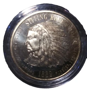 Vintage 1969 Sitting Bull North Dakota " Cupro-Nickel "State Coin Proof - Picture 1 of 2