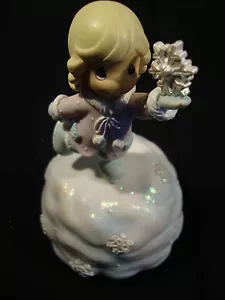 Precious Moments White Porcelain Figurine Spinning Musical It Came Upon Star - Picture 1 of 5