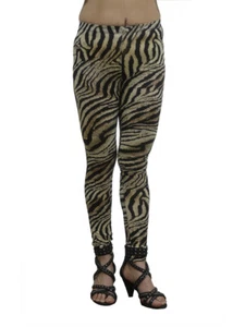 Leggings largos de Vivian's Fashions - marrón cebra (tallas junior y junior plus) - Imagen 1 de 3