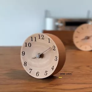 Wooden Table Clock – Silent Analog Desk Clock, Small Size by DEMI LOUS - Picture 1 of 9