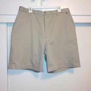 Cherokee Mens Khakis Beige Flat Front Shorts Uniform style Sz 38 inseam 9" - Picture 1 of 9