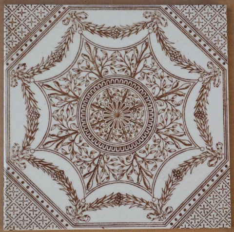ANTIQUE ENGLAND - TRANSFER VICTORIAN MAJOLICA TILE C1900 Cover