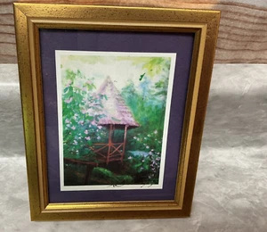 “High Hampton” Series Artist Susan Lingg signed -framed Small Gold Tone Frame - Picture 1 of 3