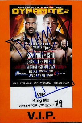 King Mo Lawal Signed Personal Bellator MMA Dynamite Fight Used Worn Pass PSA/DNA - Image 1 of 4