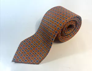 Polo by Ralph Lauren Seidenkrawatte orange blau grün geometrisch Handmade in Italy - Bild 1 von 5