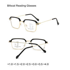 Men Women Bifocal Reading Glasses Computer Eye Readers Metal Frame Lens Glasses
