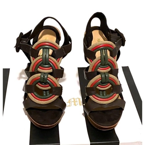 MBT L.A.M.B. Tacchi a spillo con cinturino 6 5 plateau pelle color block mod con scatola