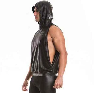 Sudadera con capucha Modus Vivendi mezcla de cuero para hombre con capucha sin mangas - Imagen 1 de 3