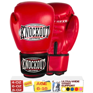 Kids Boxing Gloves, Youth Training Gloves for Kickboxing, MMA, Heavy Bag Gloves - Picture 1 of 37