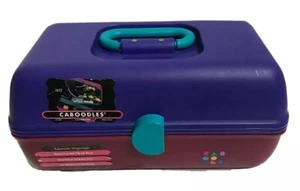 Caboodles Makeup Case Maroon Purple Organizer 2622 Mirror Compartments EUC - Picture 1 of 12