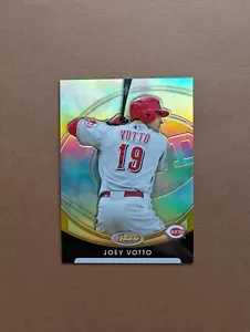 *Zustand* 2010 Topps Finest #74 Joey Votto Gold Refractor /50 *Laminate wear - Bild 1 von 5
