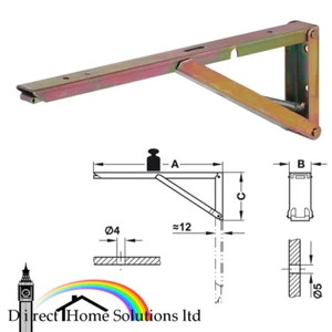 Soporte con bisagras Hafele Sprung hoja plegable encimera soporte de mesa 40 kg - Imagen 1 de 8
