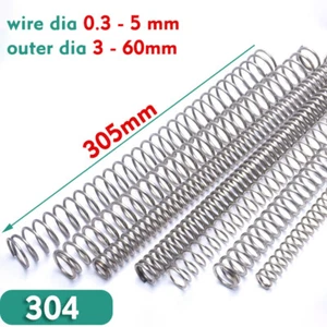 305mm Compression Spring 304 Stainles Steel Pressure Springs All Sizes Dia Long - Picture 1 of 6