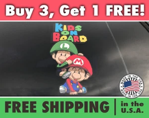 Super Mario Kids On Board Bumper Sticker Decal Sticker Super Mario and Luigi - Bild 1 von 9