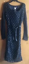 Vintage Shape FX By Newport News Black Sequin Crochet Dress Sz. Large Never Worn