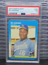 1987 Fleer Glossy Bo Jackson Rookie Card RC #369 PSA 7 (75) Royals