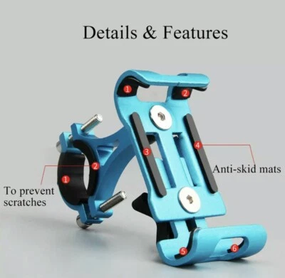 Синий 360 ° алюминиевый мотоцикла велосипеда велосипеда для MTB GPS сотового телефона держатель - Изображение 1 из 4