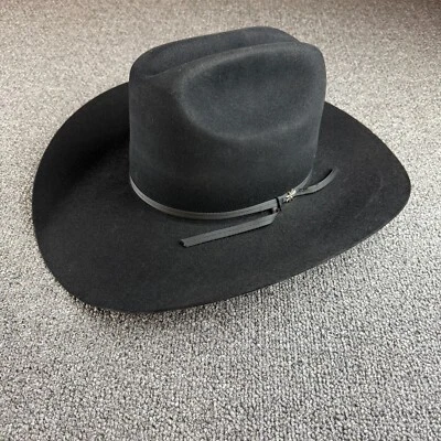 Sombrero de Vaquero Western Vintage Bailey Negro Castor 5X XXXXX Talla 6 7/8 Hecho en EE. UU. Foto 1 de 4