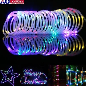 Solar Powerd LED Strip Rope Fairy String Lights Waterproof Garden Christmas Deco - Picture 1 of 12