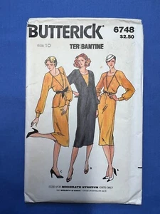 Butterick Sewing Pattern 6748 Misses Dress Top Skirt Size 10 FF UNCUT - Picture 1 of 3