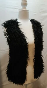Pre-Owned Womens Size 4 US/ 34 EUR Divided By H&M Lined Black Faux Fur Vest - Picture 1 of 7