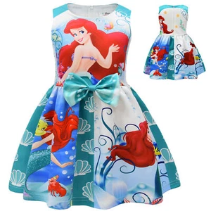 Kids The Little Mermaid Ariel Costume Bowknot Skirt Princess Party Fancy Dress - Picture 1 of 16