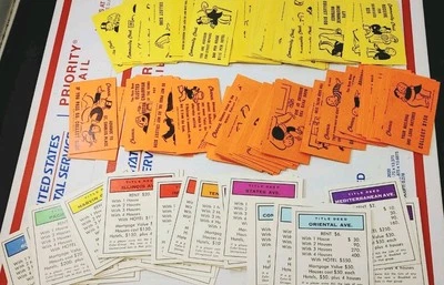 Lote de tarjetas de propiedad vintage 1975 Monopoly Parker Brothers Chance Community Chest Foto 1 de 4