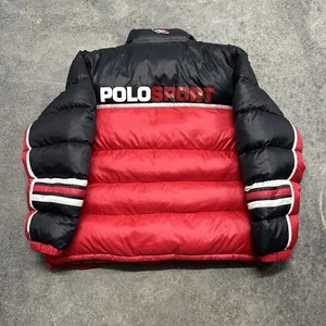 Vintage 90s Ralph Lauren Polo Sport Technical Puffer Jacket Size XL - Picture 1 of 5
