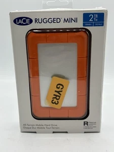 NEW LaCie LAC9000298 Rugged Mini 2TB External Hard Drive - Orange - Afbeelding 1 van 7