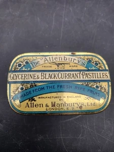Pastiglie gola Allenburys anni '30 glicerina ribes nero latta Londra Inghilterra - Foto 1 di 8