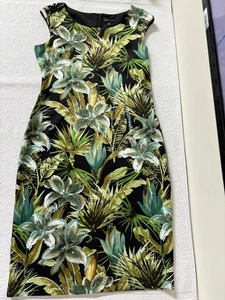 Connected Apparel Women's Tropical Sheath Dress Size 14 Colorful Sleeveless - Picture 1 of 16
