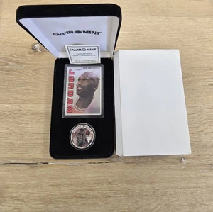 1996 Enviromint Michael Jordan Chicago Bulls .999 Silber 1 Oz Round & 3 Oz Card - Bild 1 von 9
