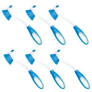 LOLA Pro Dish Scrub Brush W/ Food Scraper, Non-Slip Rubber Grip Handle - 6 Count - Picture 1 of 1