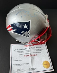 Tom Brady Signed New England Patriots Authentic Helmet TRISTAR COA #12 NFL GOAT - Picture 1 of 11