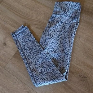 Sweaty Betty Gray Black Luxe Leopard Full Length Power Workout Leggings NEW - Picture 1 of 5